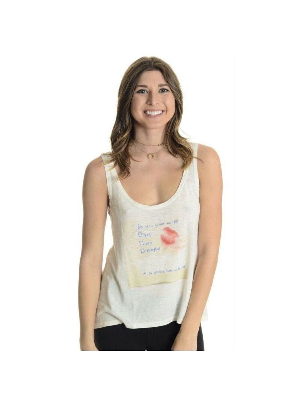 NEW 35 Millimeter Burnout Ivory Grunge Tank Top